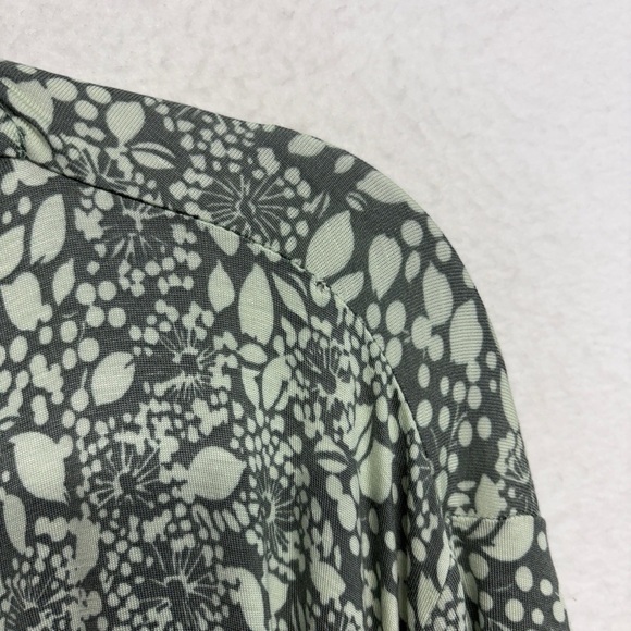 Land's End 3x Floral Sheer open cardigan sweater gray cream rayon stretch - Picture 5 of 9